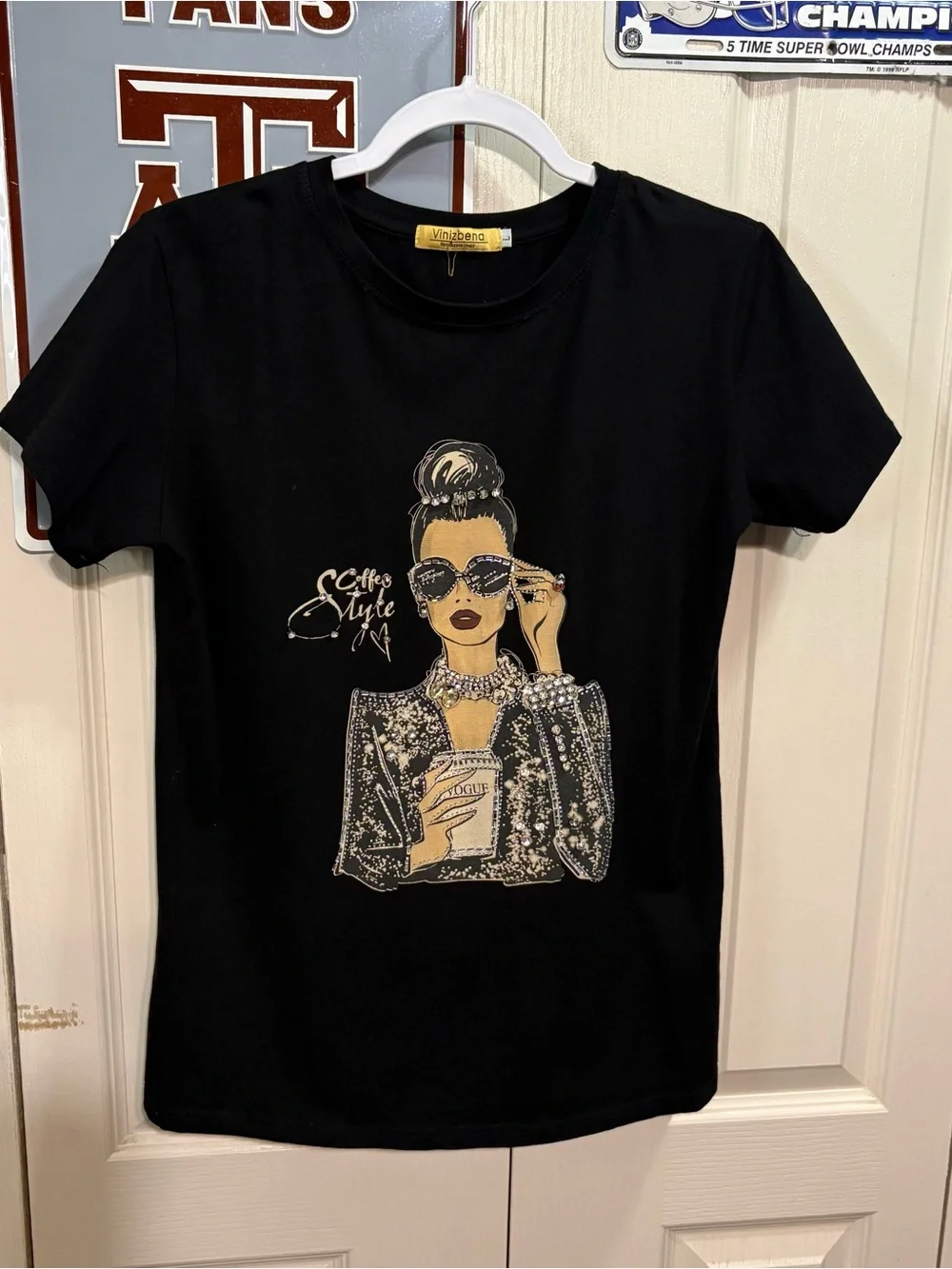 Vinezbena Black Graphic Coffee Girl Tee - Picture 3 of 7